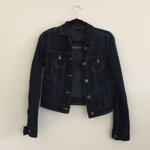 American Eagle Dark Wash Cropped Denim Jacket